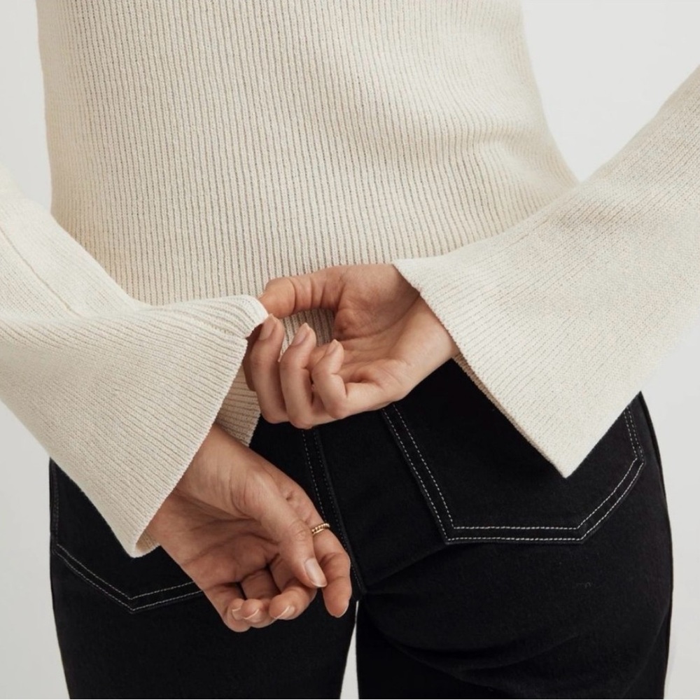 *NEW* Madewell Luxe Bell Sleeve Sweater - Picture 4 of 6